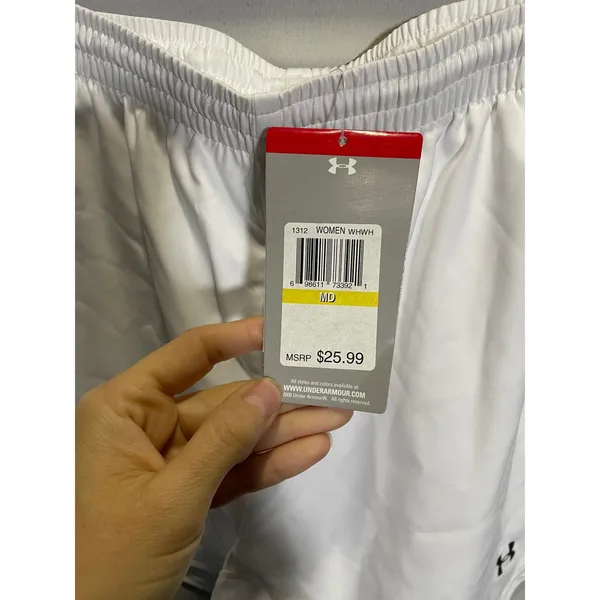 Under Armour Shorts Women Medium White HeatGear Athletic Running Training 1312 - Image 4
