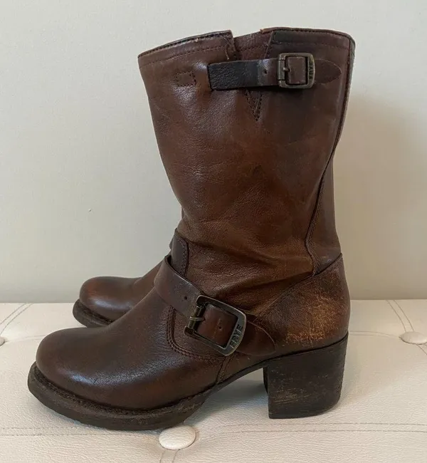 Frye Brown Midi Height Ankle Boots Size 6.5 - Image 2