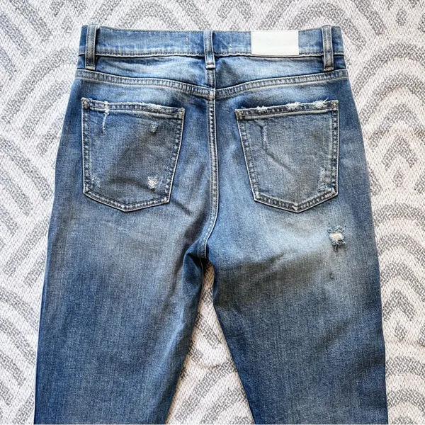 PISTOLA Charlie High Rise Straight Leg Button Fly Zipper Blue Denim Jeans 26 - Image 8