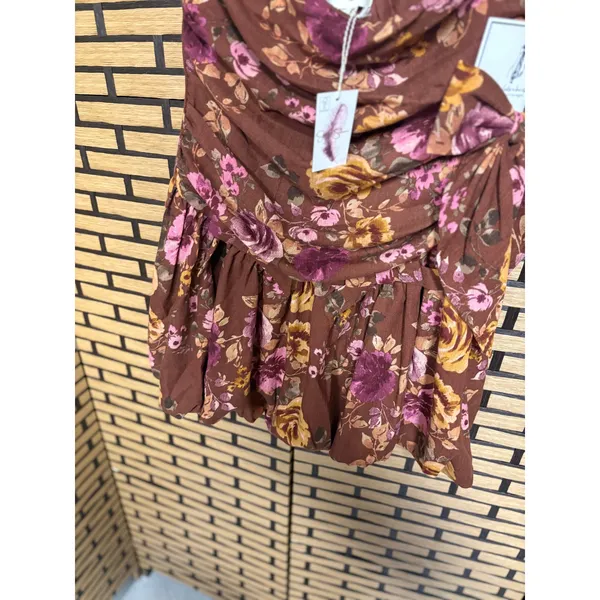 Jessica Simpson‎ Floral Bubble Hem Strapless Dress And Hair Clip Size Medium - Image 3