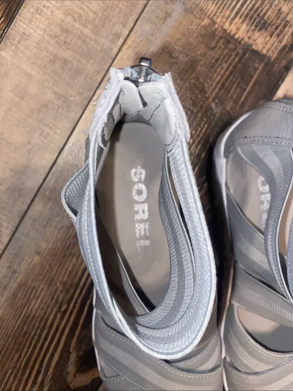 Sorel Light Gray Strappy Wedge Sandals - Image 2