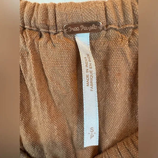 Free People‎ Boho Brown Ruffled Relaxed Cotton Tunic Size S - Image 6