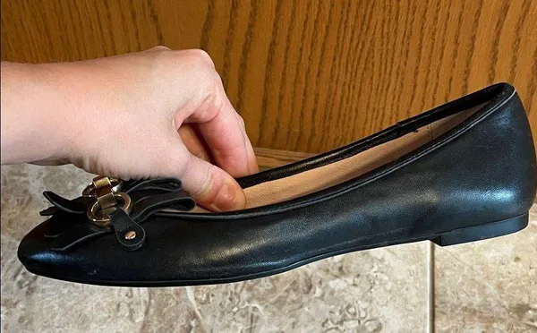 Kate Spade Black Leather Flats with Fringe & Gold Accents - Size 7 - Image 9