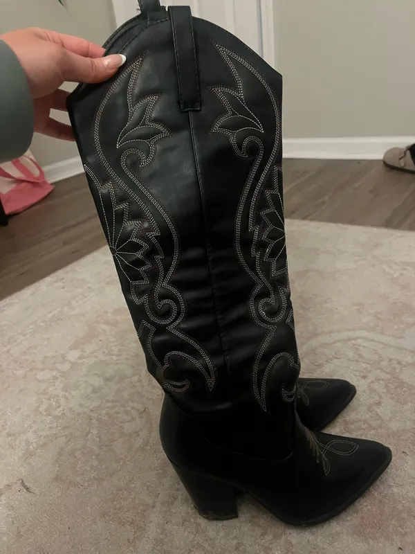 Black Cowgirl Boots - Image 3