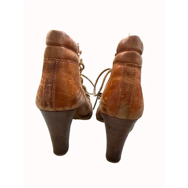 Michael Kors women’s brown leather ankle boots size 10M Sakai 5411 - Image 5