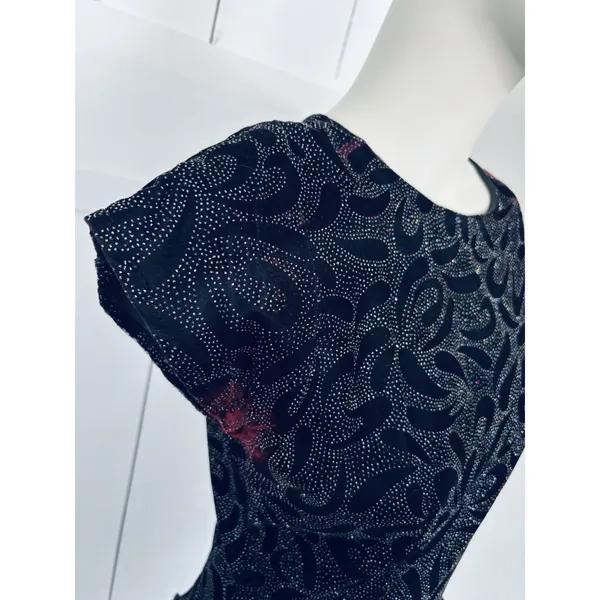 Vintage Filigree Ltd. Elegant‎ Black Sparkle Party Cocktail Dress Satin Bow Sz 8 - Image 16