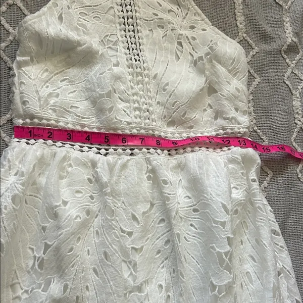 Elegant White Lace Halter Dress by EillyBazaar - Image 8
