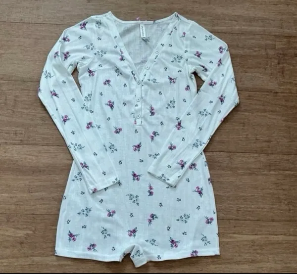 For Love & Lemons Pointelle Romper Sleepwear Lounge size S - Image 3