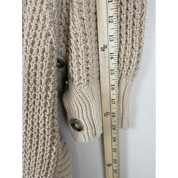J.Crew Women’s Size XS Cozy Knit Turtleneck Poncho Sweater 100% Cotton Camel - Image 10