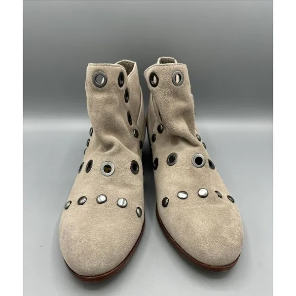 Sam Edelman Beige Suede Pedra Grommet‎ Women’s Ankle Boots Size 8.5 - Image 2