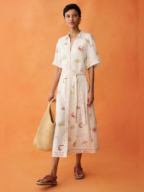 NWT Anaya Arlo Dress size Small S linen Bondi Beach Few Moda button down belt - Image 3