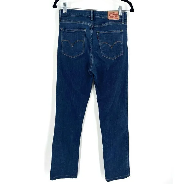 Levis Womens Stretch H Rise Straight Jeans Blue Denim Medium Wash Size 6 size 29 - Image 3