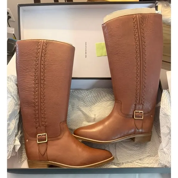 NWB Bronx Leni-Jo Buckle Leather Boots x Anthropologie in Caramel sz. 9US 40EU - Image 3