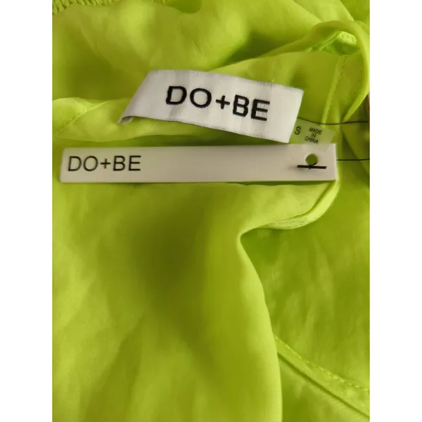 Do+Be Neon Green Smocked Waist Halter Neck Mini Dress Women's S Party Cocktail‎ - Image 11