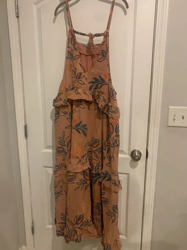 Free People Anita Printed Tiered Ruffle Halter Maxi Dress - Image 8