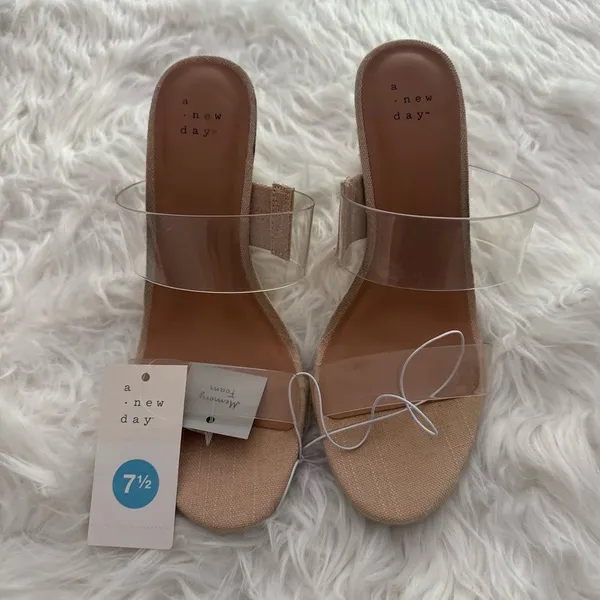 A New Day Ansel Double Band Open Toe Wedge Heels Size 7.5 - Image 2