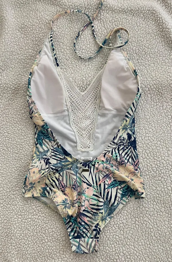 Roxy One Piece Halter Low Back Swimsuit - Image 3