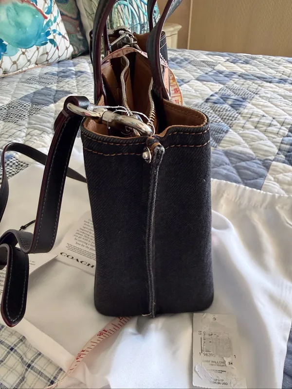 Coach Willow 24 Black Denim - Image 14