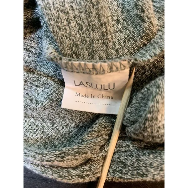 Laslulu‎ Open Back Twist Top Womens Medium Green Stretch Sexy Comfort Basic - Image 5