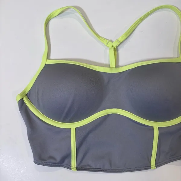 Victoria’s Secret Ultimate Push up Corset Gray Yellow Sports Bra New Size Medium - Image 9