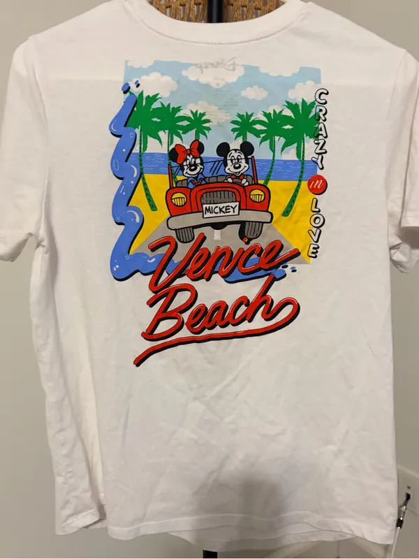 Disney Venice Beach White Graphic Tee - Casual - Image 4