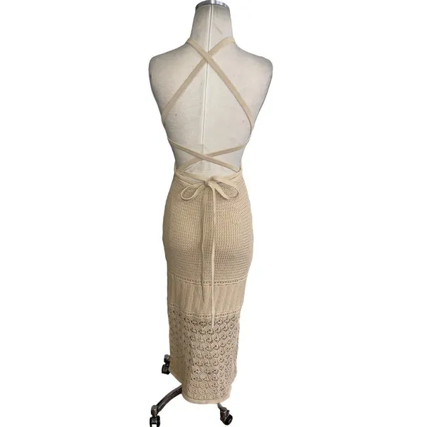 Significant Other Abby Knit Dress in Biscuit 4 Womens Bodycon Midi Cocktail - Image 6