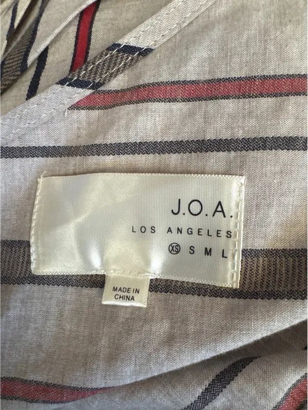 J.O.A. Los Angeles One-Shoulder Striped Cotton Top - Image 4