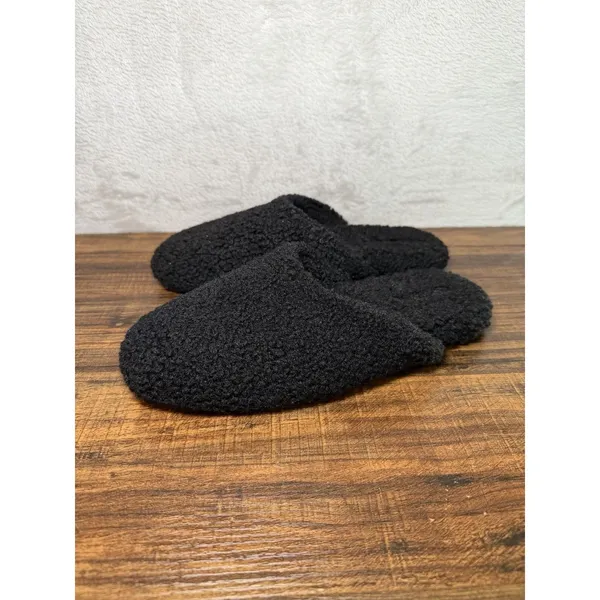 Bombas Sunday Slipper Faux-Fur Sherpa Slip-On Mule In Black - Women's Size 6 - Image 2