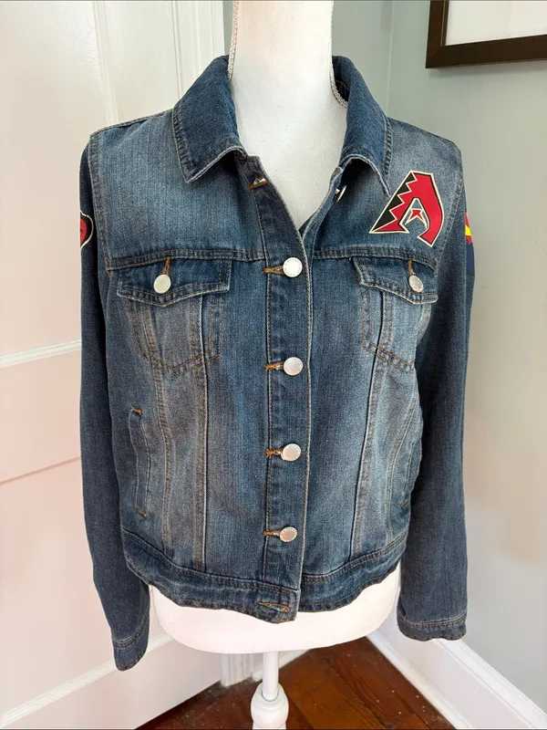 Tiny Turnip Arizona Diamondbacks Denim Jacket Baseball Size Large Blue - Image 2