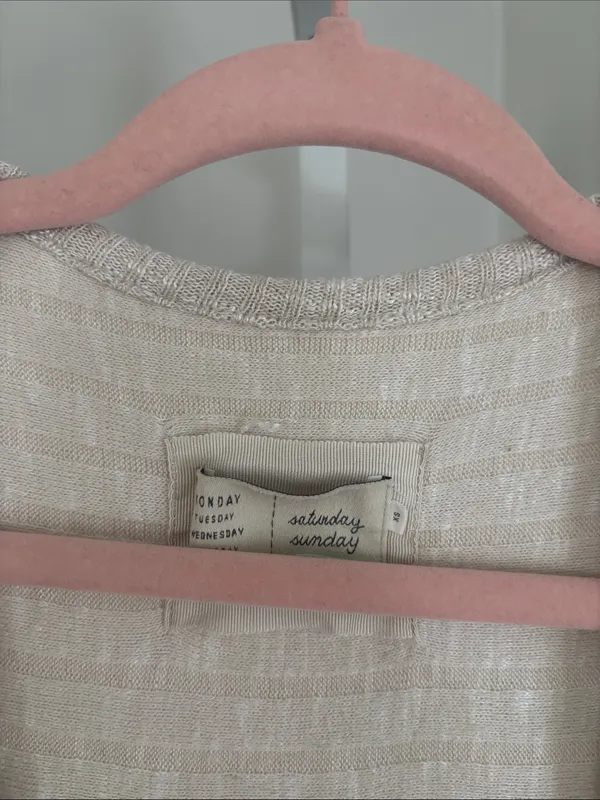 Anthropologie Saturday Sunday Tinley Duster Cream Knit Longline Sweater Cardigan - Image 6