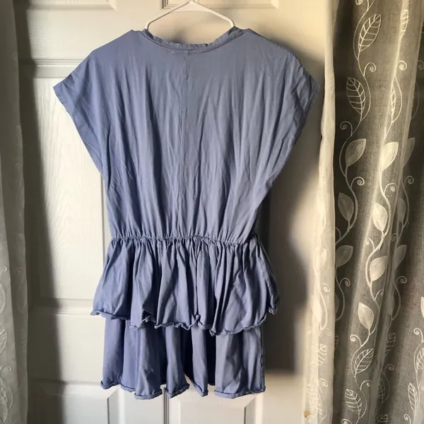 Zara V-Neck Tiered Women mini dress ruffles design 100% cotton size M - Image 6
