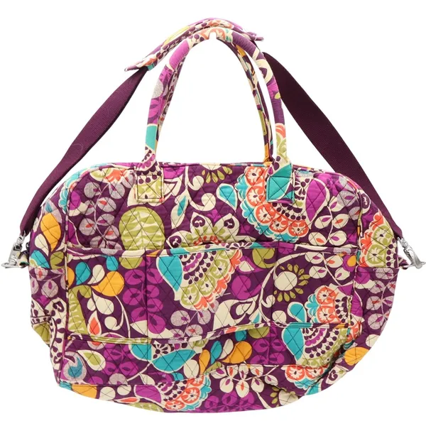Vera Bradley Overnight Bag Women L Plum Crazy Purple Floral Paisley Travel - Image 3