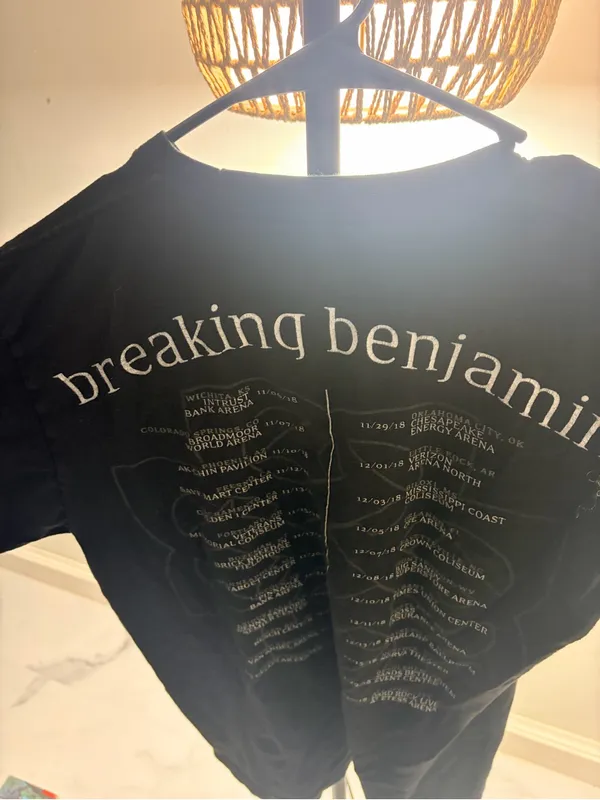 Tultex Breaking Benjamin Black Short-Sleeve Graphic Tee with Burnt Orange Emblem - Image 7