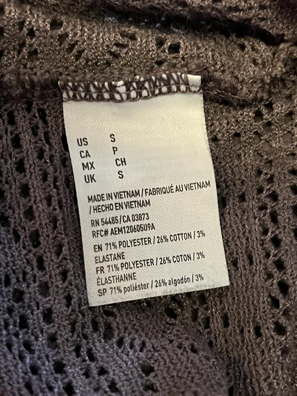American Eagle Outfitters Sweater Womens Small Purple Open Knit Long Sleeve - Image 6