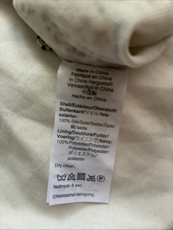 Madewell Cream Floral Button-Front V-Neck Peplum Blouse - Image 6