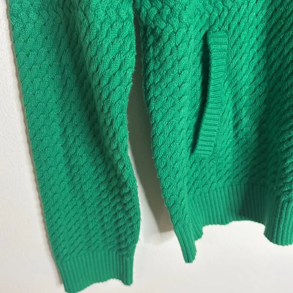 Charter club ladies Green Hooded Cardigan knit button up Sweater‎ size large - Image 4