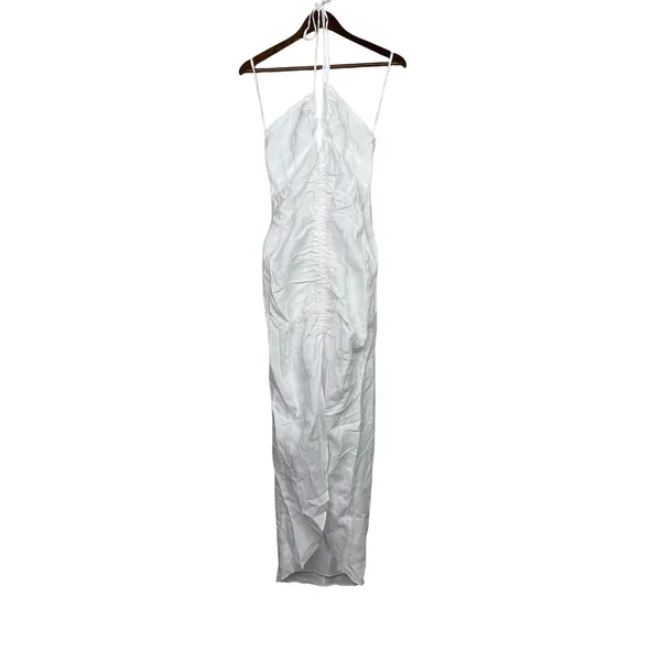 NWT Rumer Estelle Sleeveless Strappy Halter Maxi Dress Front Cutout L White - Image 13