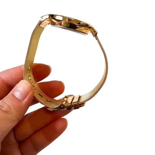 Time and Tru Gold Floral Watch Adjustable Faux Gold Bracelet Feminine Chic Y2K - Image 2