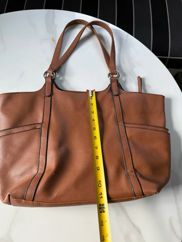 Everyday Classic Brown Leather Tote Tan - Image 14
