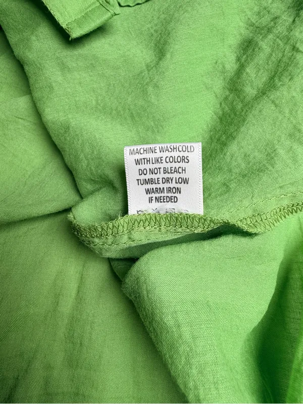 True Destinations Women’s Small Green Cotton Button Down Shirt Roll Tab Sleeve - Image 8