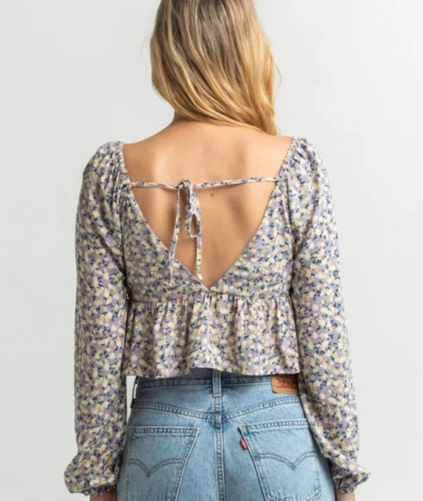 Tilly's Low Back Puff Sleeve Top - Image 2