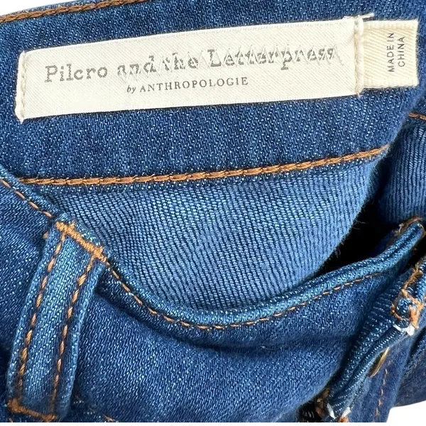 Anthropologie Pilcro High-Rise Cropped Wide-Leg Jeans Snap Hem Size‎ 29 - Image 13