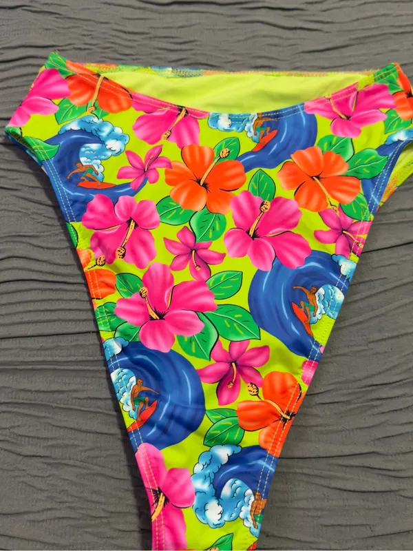 Frankie's Bikinis Neon Floral Bikini Bottom - Image 2