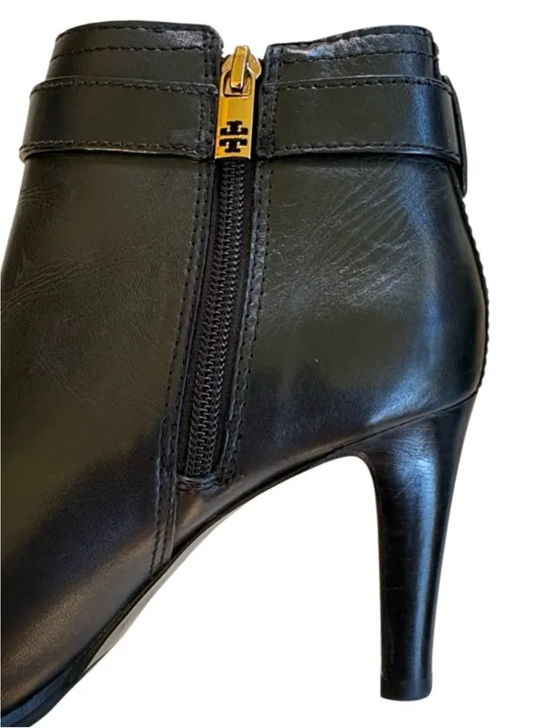 EUC Tory Burch Leather Bristol Heeled Ankle Boots Black Size 7.5 - Image 7