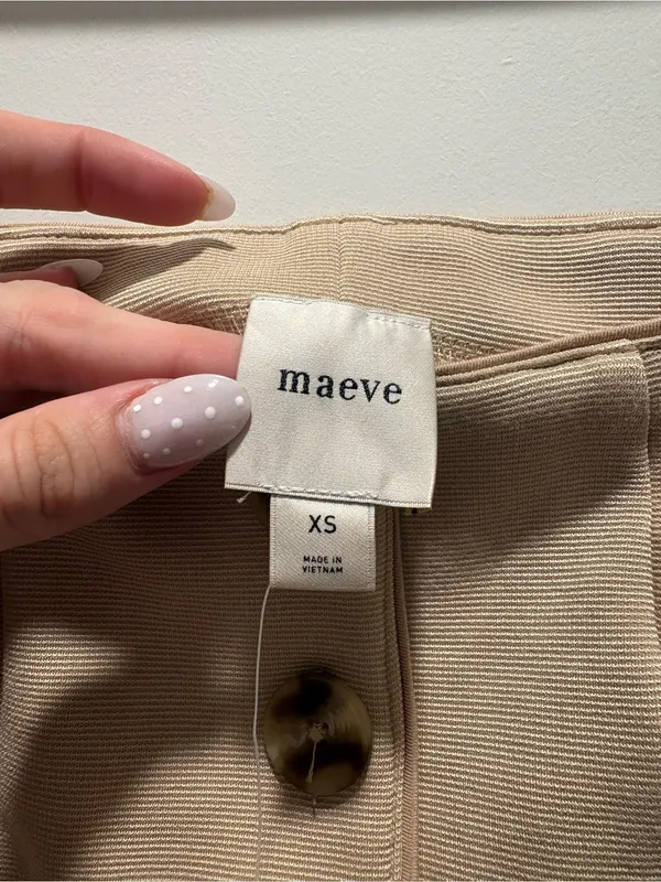 Maeve Anthropologie Structured Longline Vest XS Soft Camel NWT - Image 5