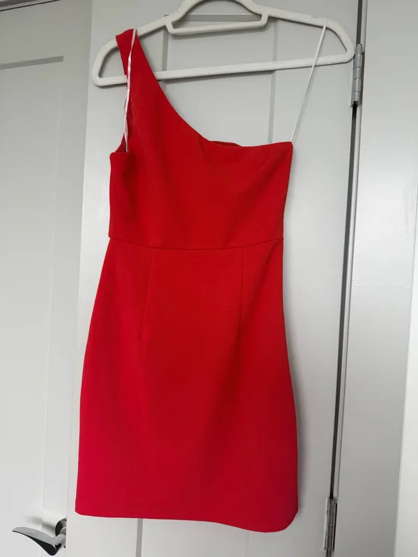 Princess Polly Primness Red One-Shoulder Mini Dress - Size 4 - Image 3