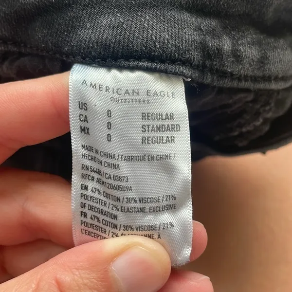 American Eagle Size 0 Black Distressed Super High-Rise Jeggings - Image 7