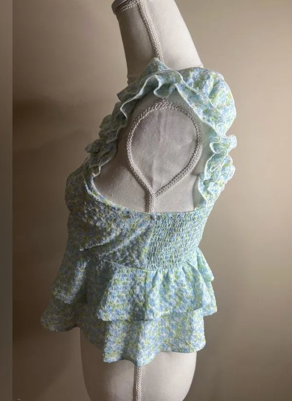 Lush small ruffle peplum top - Image 7
