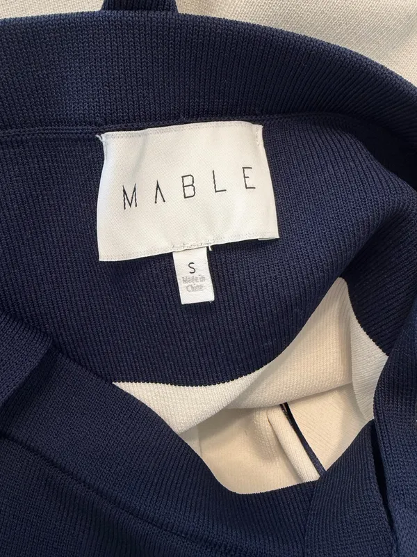 Mable navy and white striped maxi dress - Image 2