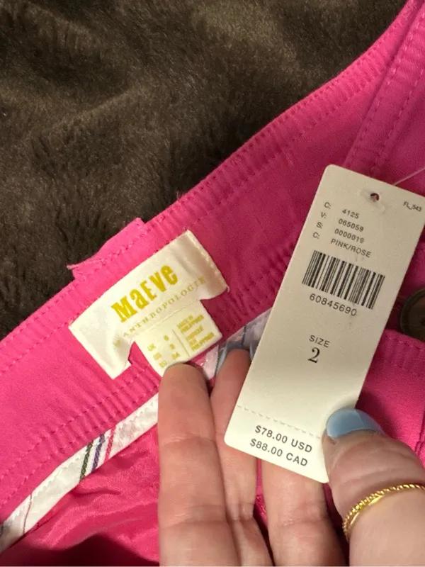 NWT Anthropologie Maeve Classic High Rise Shorts in Pink size 2 - Image 2